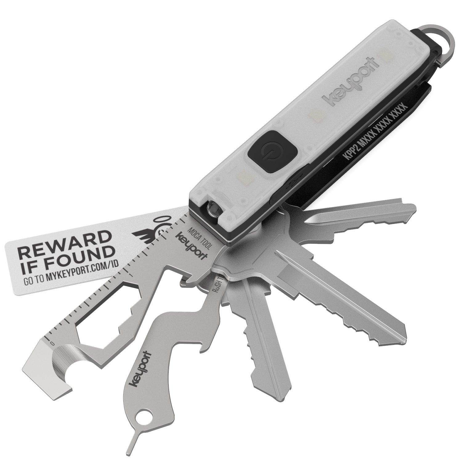 Black Keyport Pivot 2.0 Essential Plus Kit with Pocket Flare 2.0 mini-flashlight & MOCA 10-in-1 multi-tool