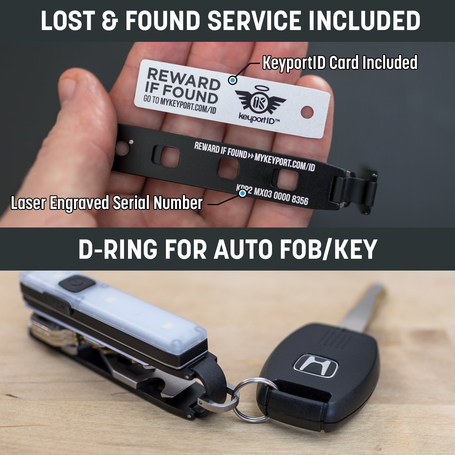 Every Keyport Pivot 2.0 key organizer includes a FREE two-year subscription to KeyportID lost & found service