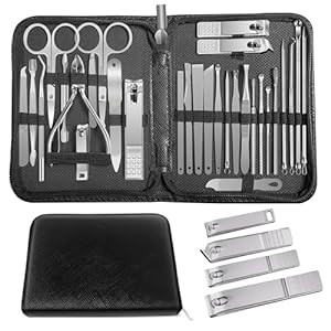 30-Piece Professional Stainless Steel Manicure Grooming Kit