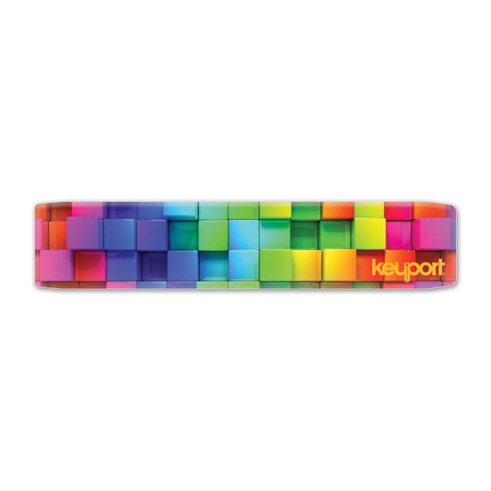 Keyport faceplate with colorful 3D cubes design