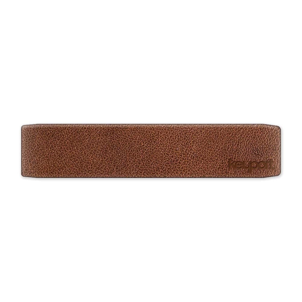 Keyport Faceplate in classic brown leather with a worn look