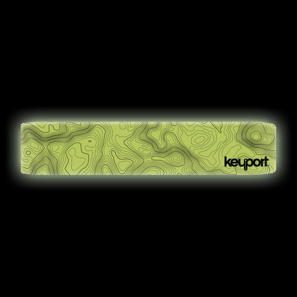 Keyport faceplate with glow in the dark topographic design on black background