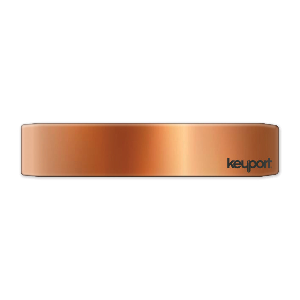 Keyport Faceplate in shiny copper metal with a reflective surface