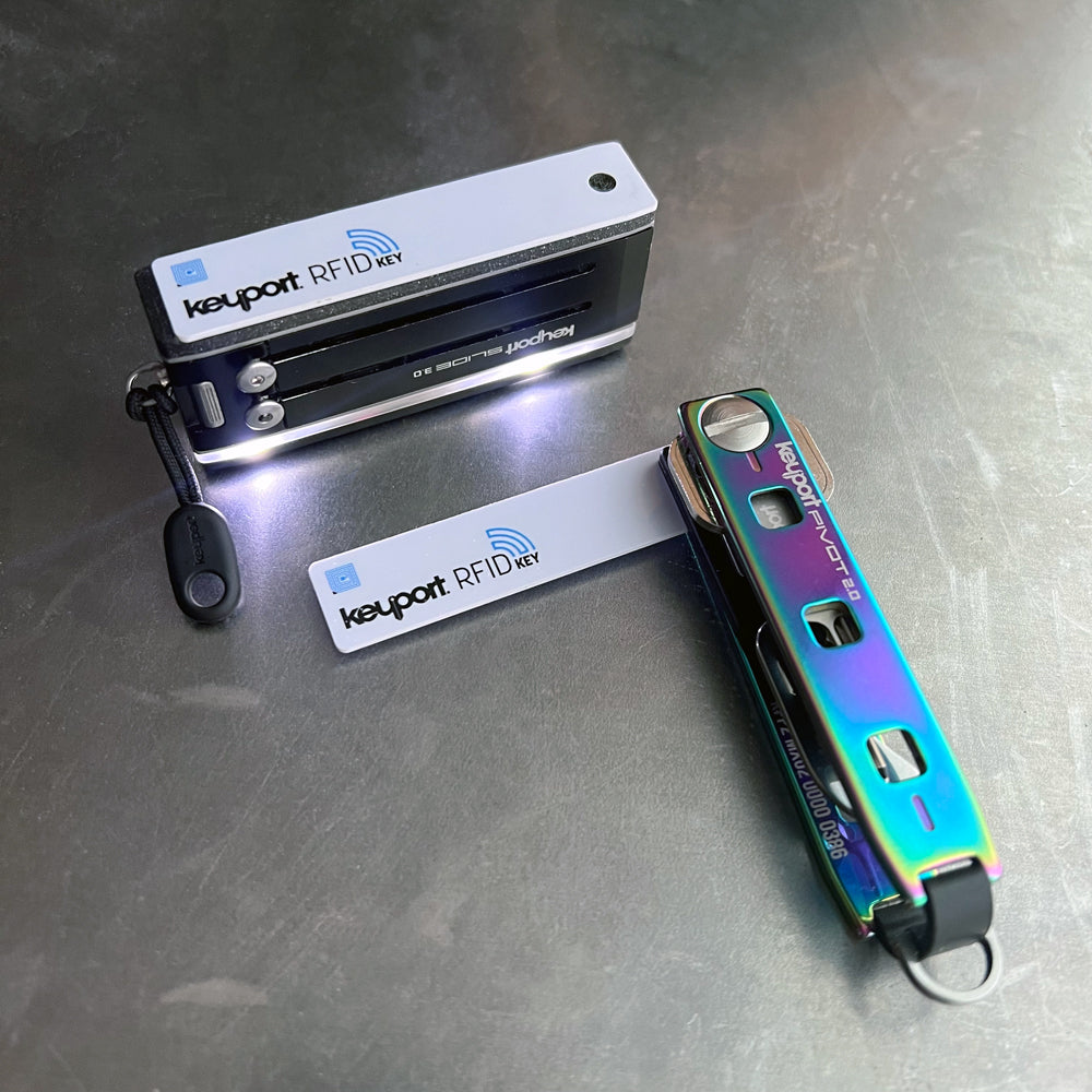 Keyport RFID Key is now compatible with both the Keyport Pivot (as an insert) and the Keyport Slide with the Keyport RFID Holder Module.