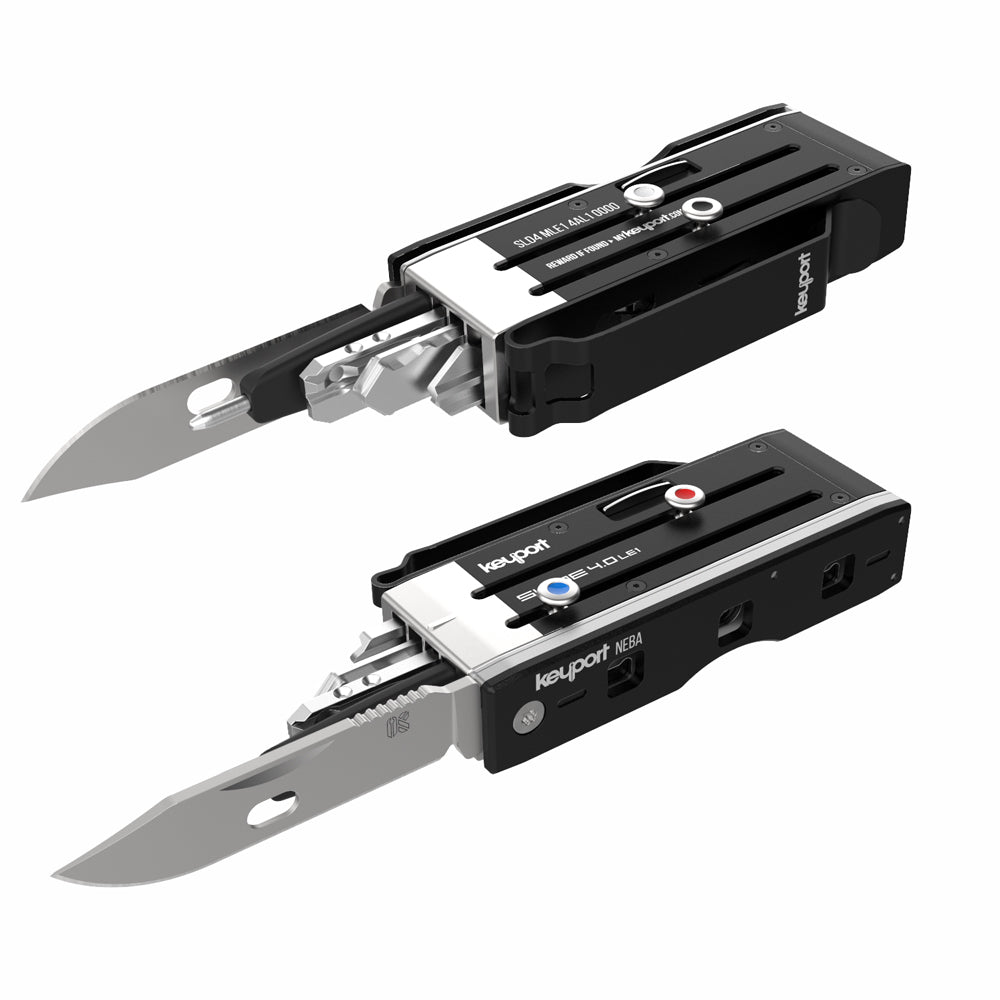 Black Keyport Slide 4.0 LE1 with KeyportID lost & found, 3 Key Blades, pen insert, NEBA Pocketknife Module & pocket clip