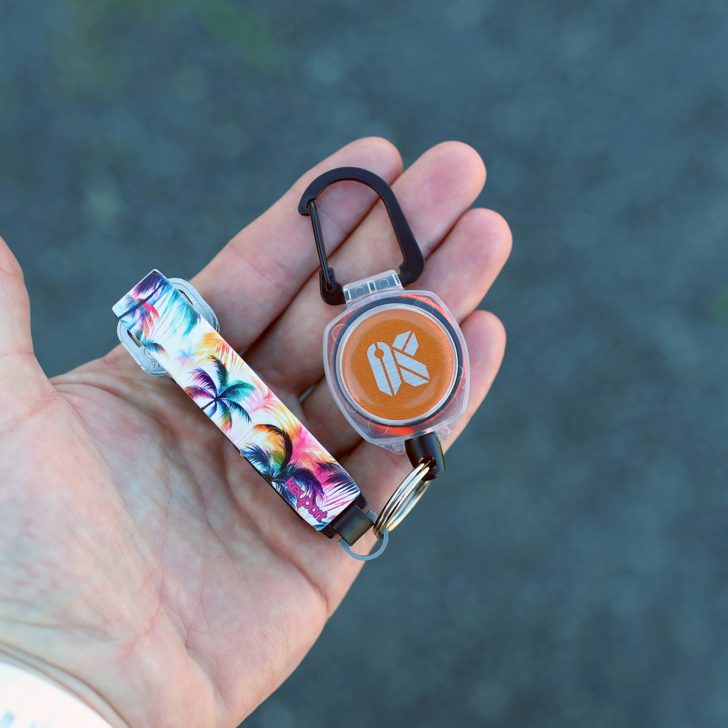 Sidekick Retractable Mini-Reel - K Icon - Orange on Clear