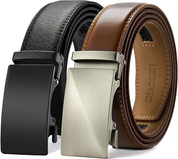 CHAOREN Leather Ratchet Belt 2-Pack