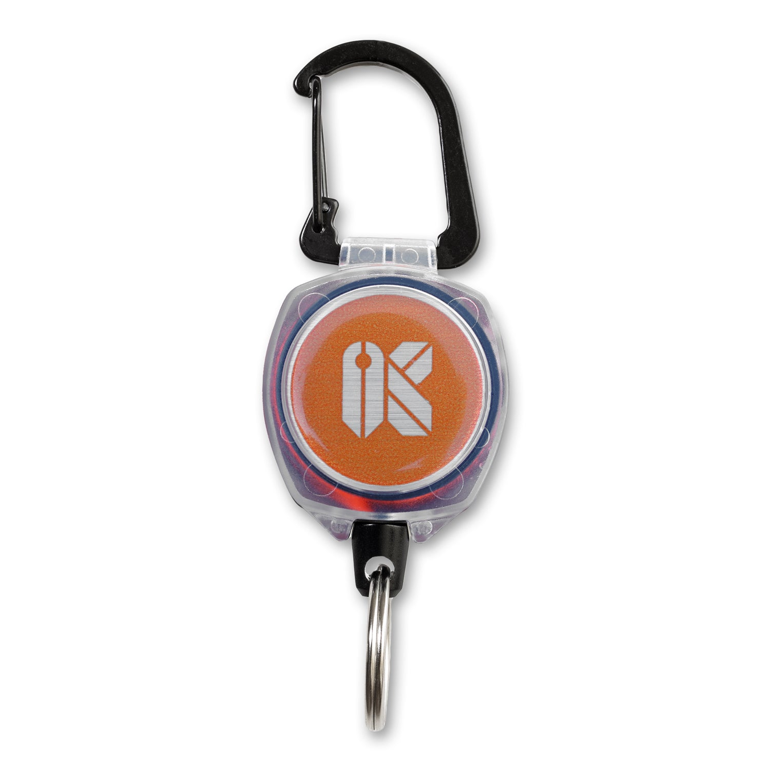 Sidekick Retractable Mini-Reel - K Icon - Orange on Clear