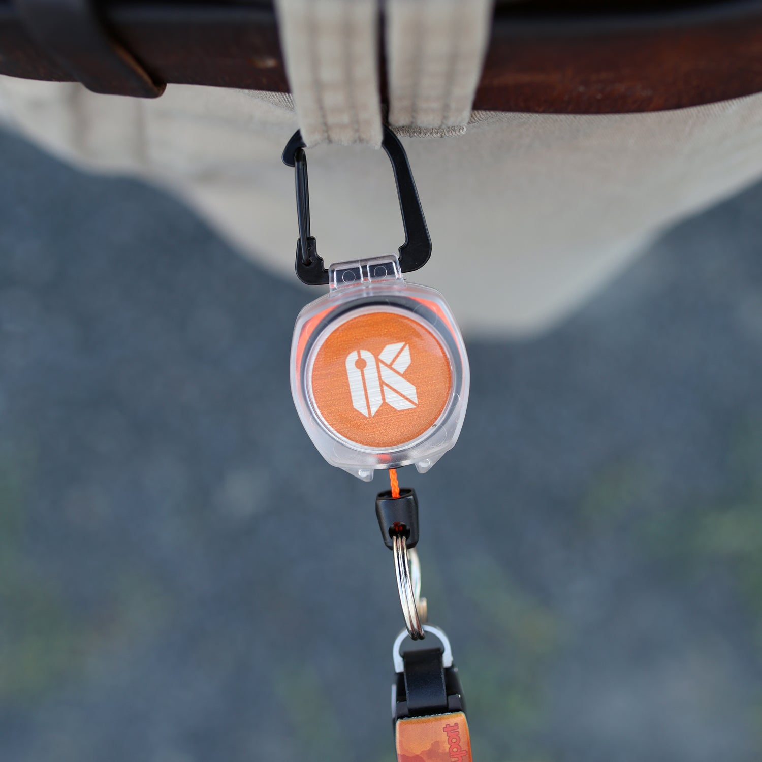 Sidekick Retractable Mini-Reel - K Icon - Orange on Clear