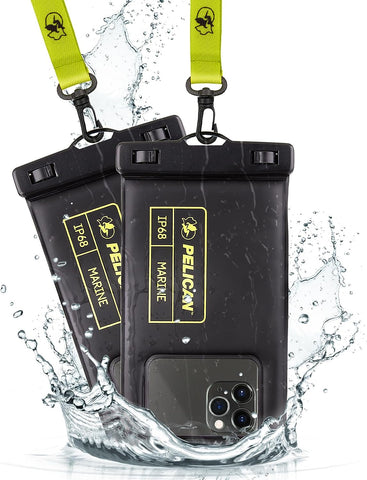 Pelican Marine IP68 Waterproof Phone Pouch Floating Phone Case for iPhone (Pro Max) w/Detachable Lanyard