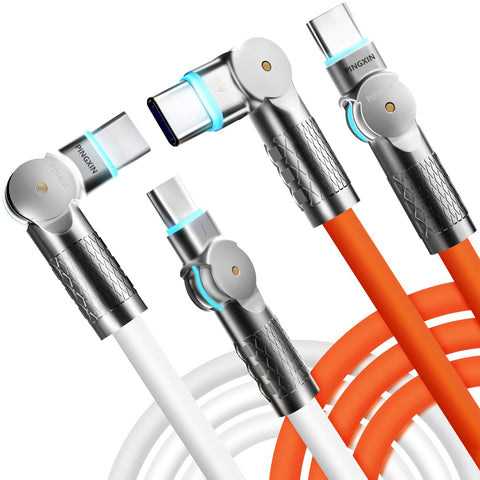 PINGXIN 140W USB-C to USB-C Swivel Head Fast Charging Cable (6.6 Ft 2-Pack)
