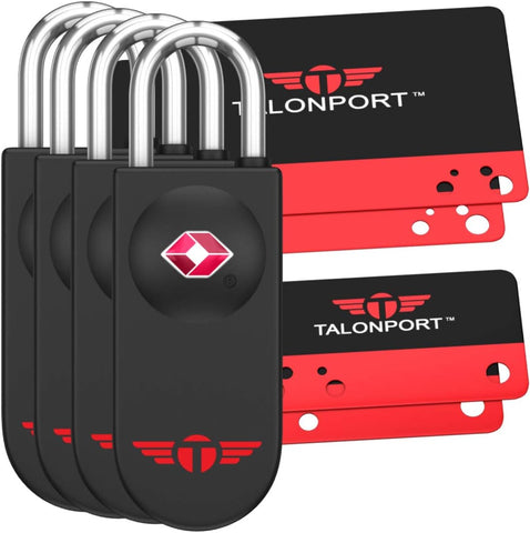 Talonport Keyless TSA Approved Luggage Locks (4-Pack)