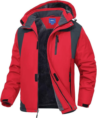 Zoofly Men's Mountain Ski Jacket with Waterproof Fleece Liner