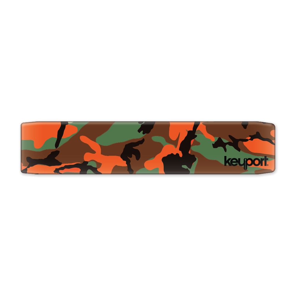 Keyport Faceplate with an orange woodland camouflage pattern